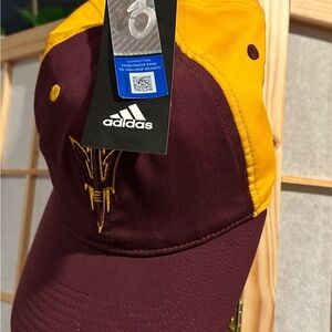 Adidas Maroon and Yellow Hat